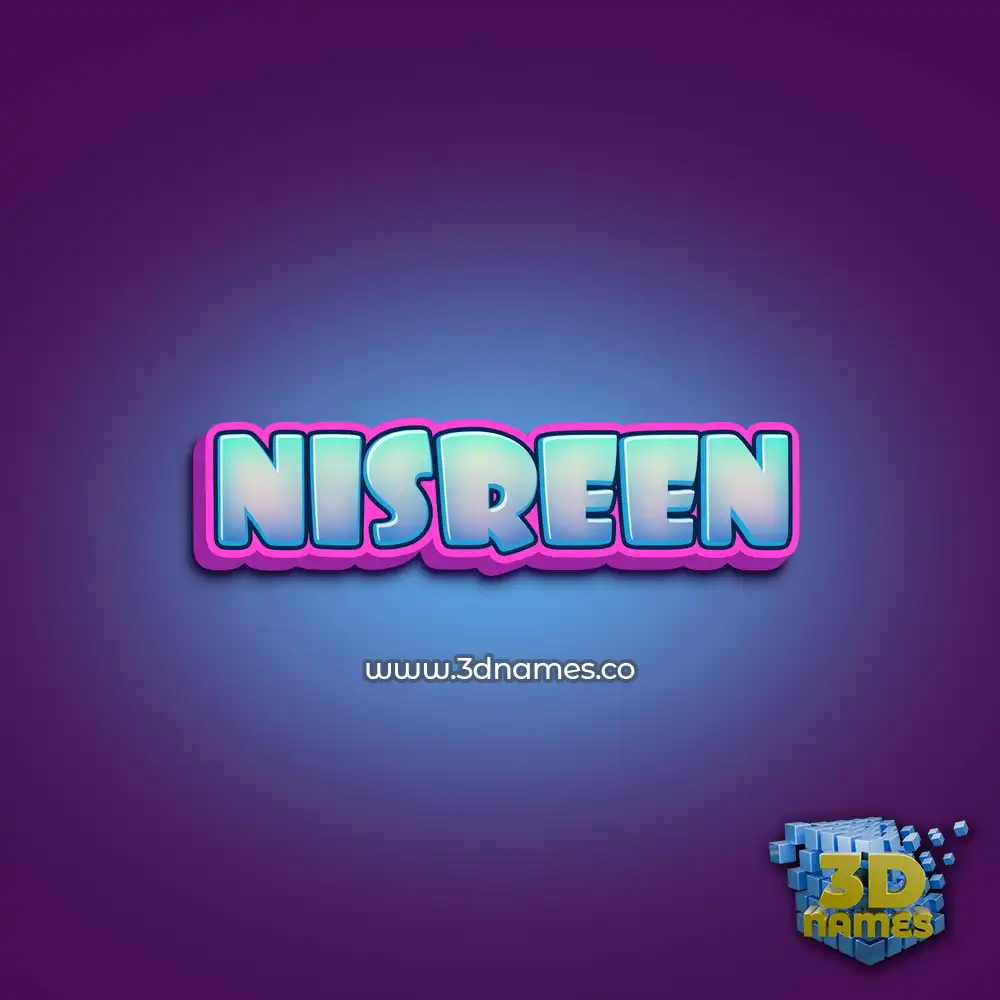 nisreen in Phat Purple style - 3D name wallpaper