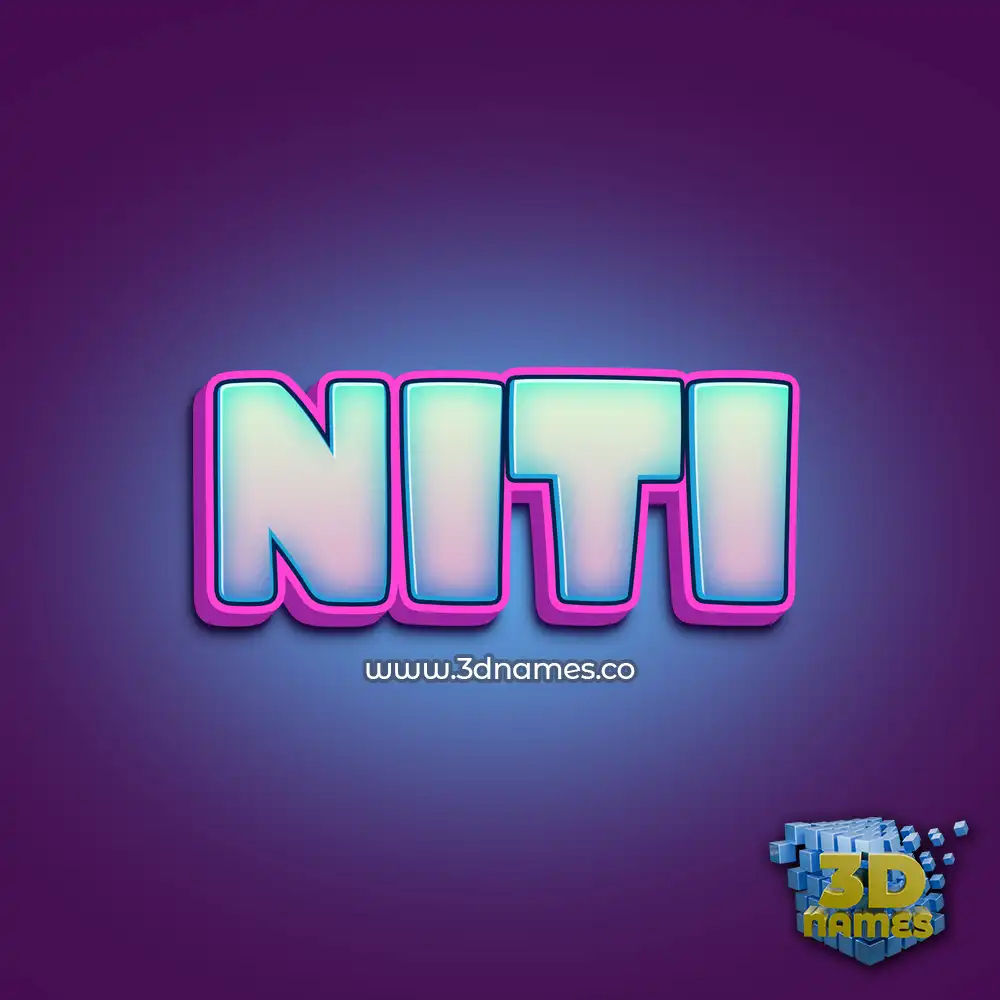 niti in Phat Purple style - 3D name wallpaper