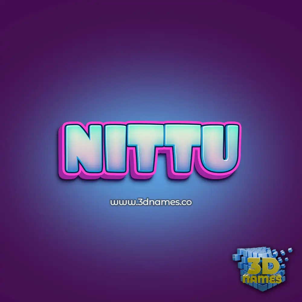 nittu in Phat Purple style - 3D name wallpaper