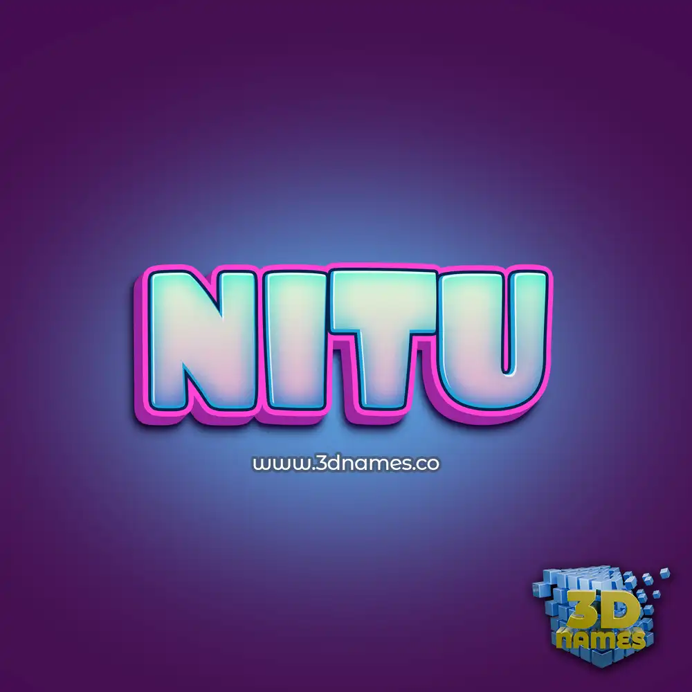 nitu in Phat Purple style - 3D name wallpaper
