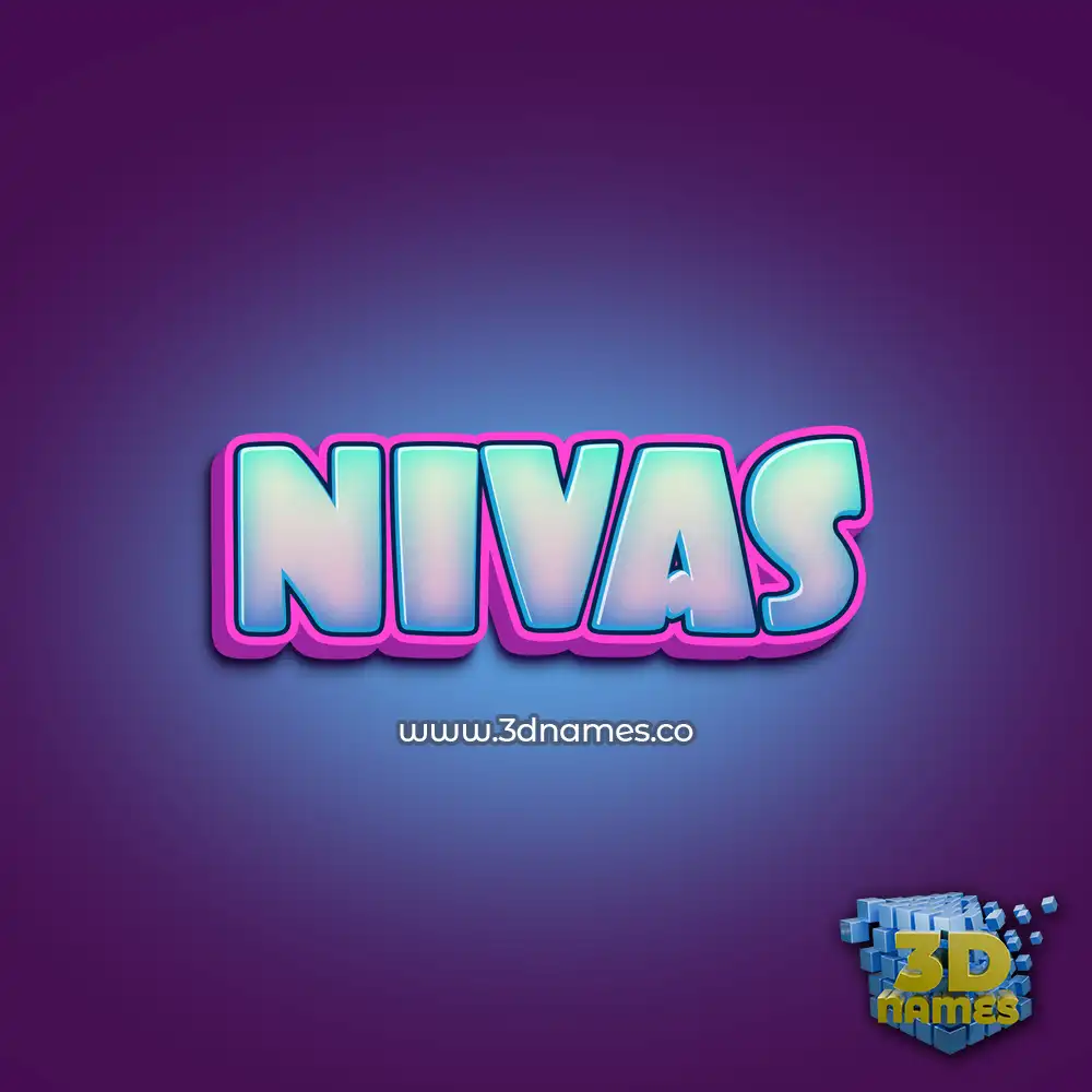 nivas in Phat Purple style - 3D name wallpaper
