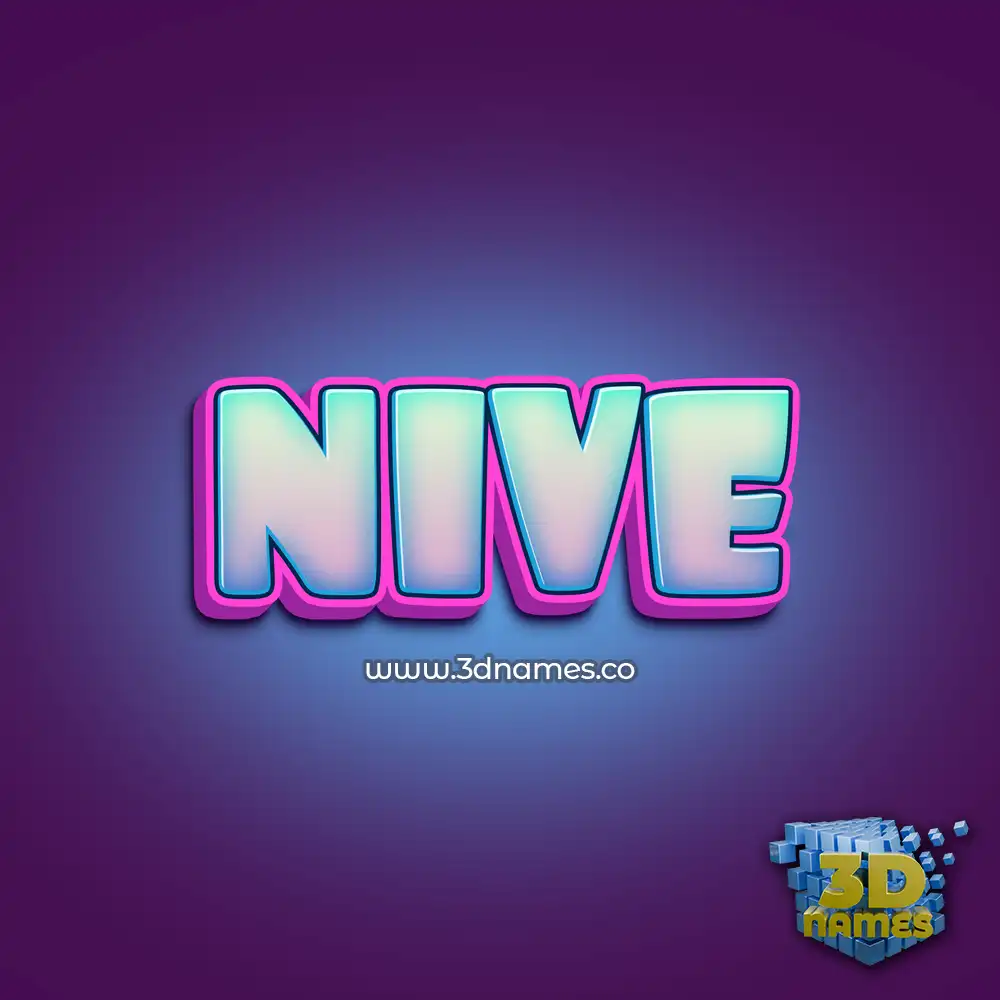 nive in Phat Purple style - 3D name wallpaper
