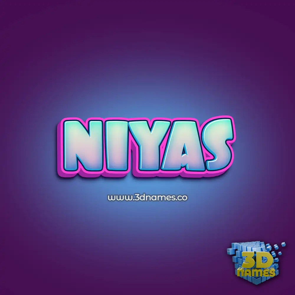 niyas in Phat Purple style - 3D name wallpaper