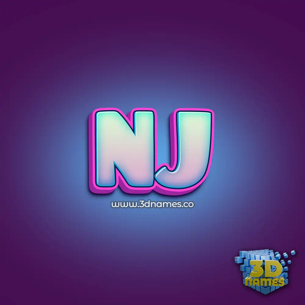 nj in Phat Purple style - 3D name wallpaper