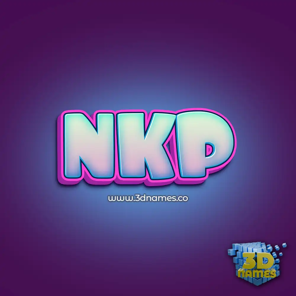 nkp in Phat Purple style - 3D name wallpaper