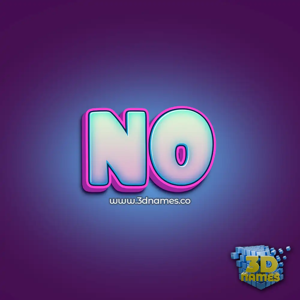 no in Phat Purple style - 3D name wallpaper