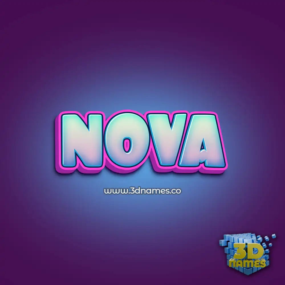 nova in Phat Purple style - 3D name wallpaper