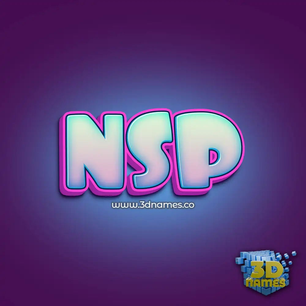 nsp in Phat Purple style - 3D name wallpaper