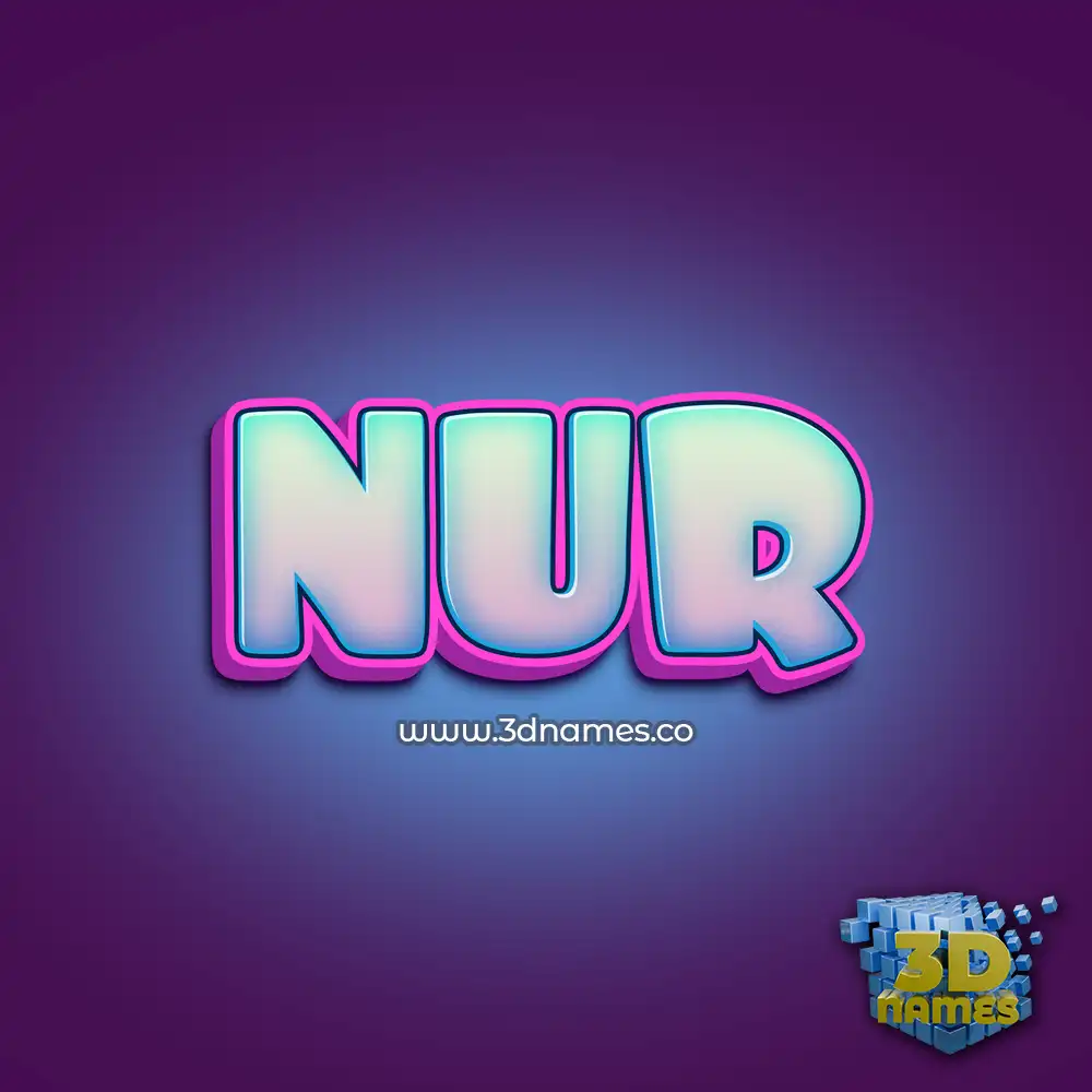 nur in Phat Purple style - 3D name wallpaper