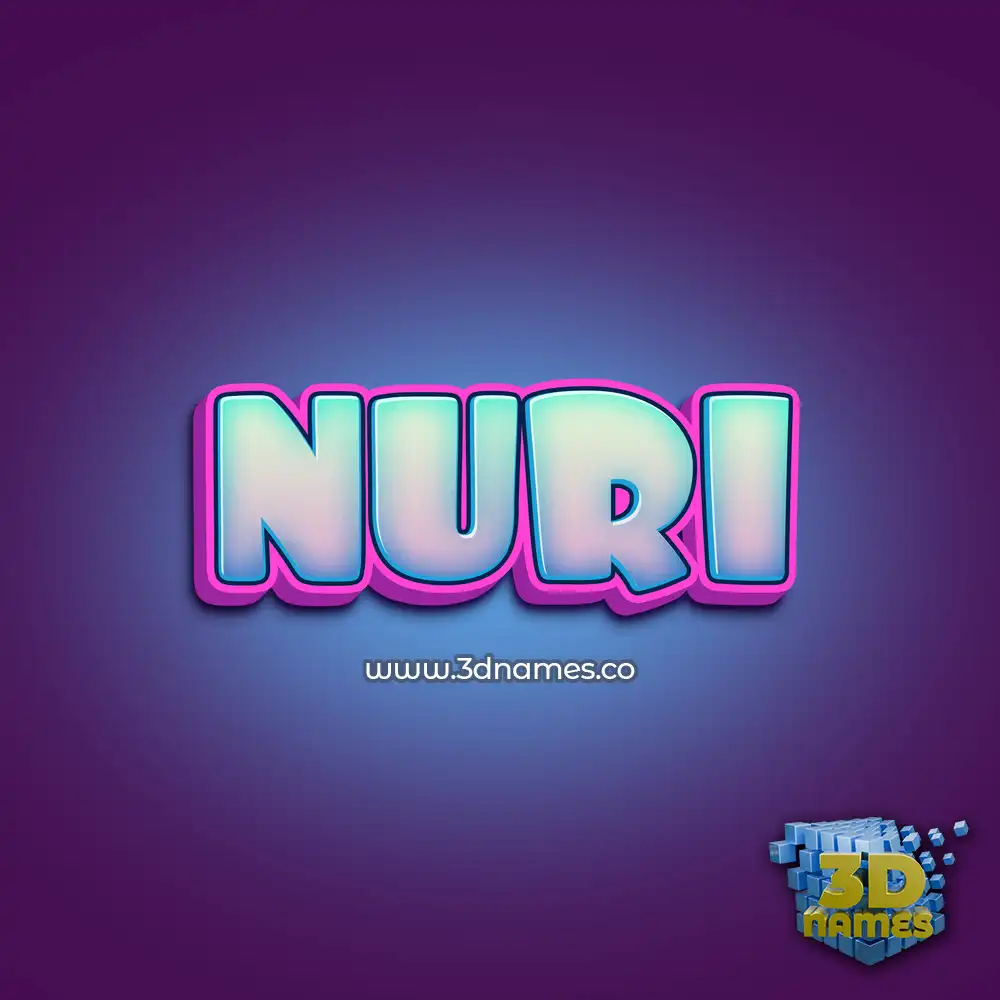 nuri in Phat Purple style - 3D name wallpaper