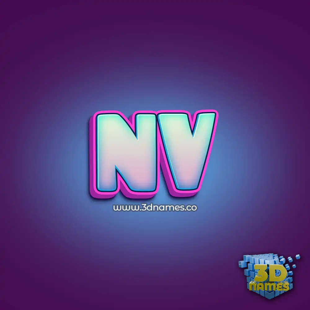 nv in Phat Purple style - 3D name wallpaper