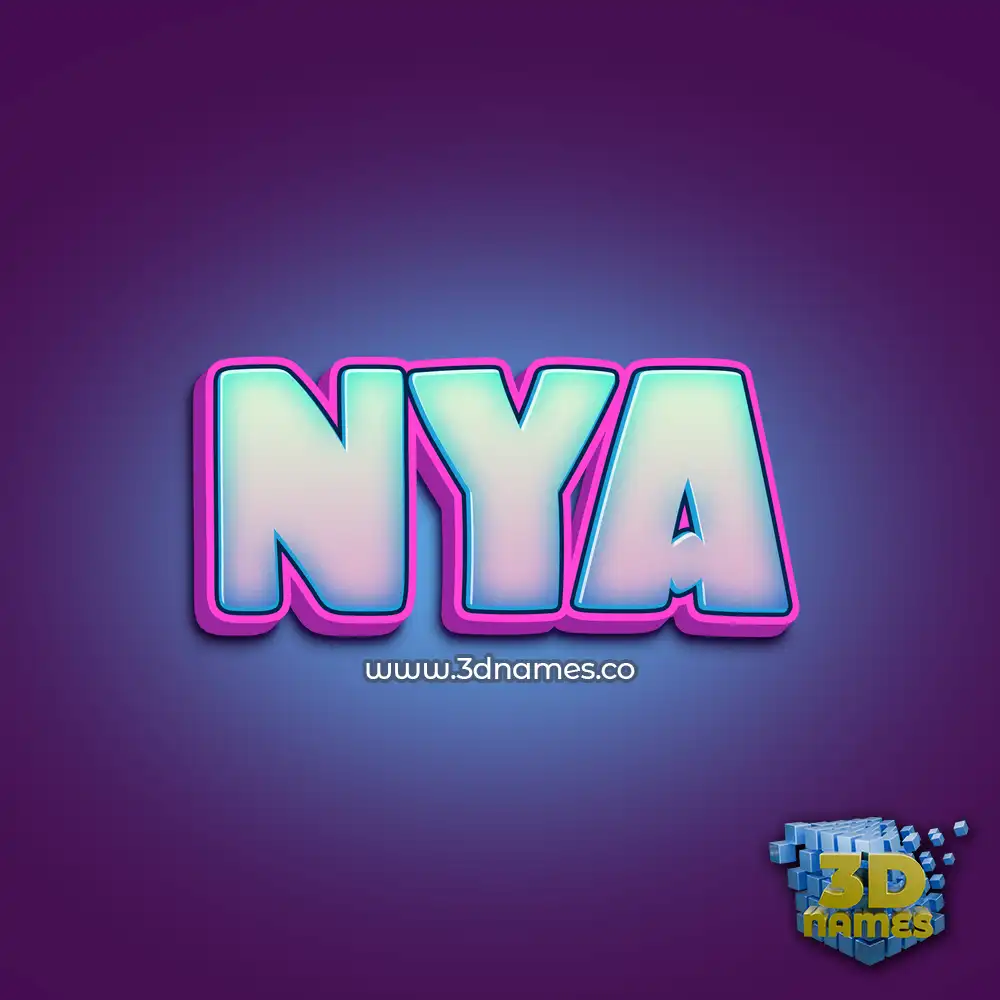 nya in Phat Purple style - 3D name wallpaper