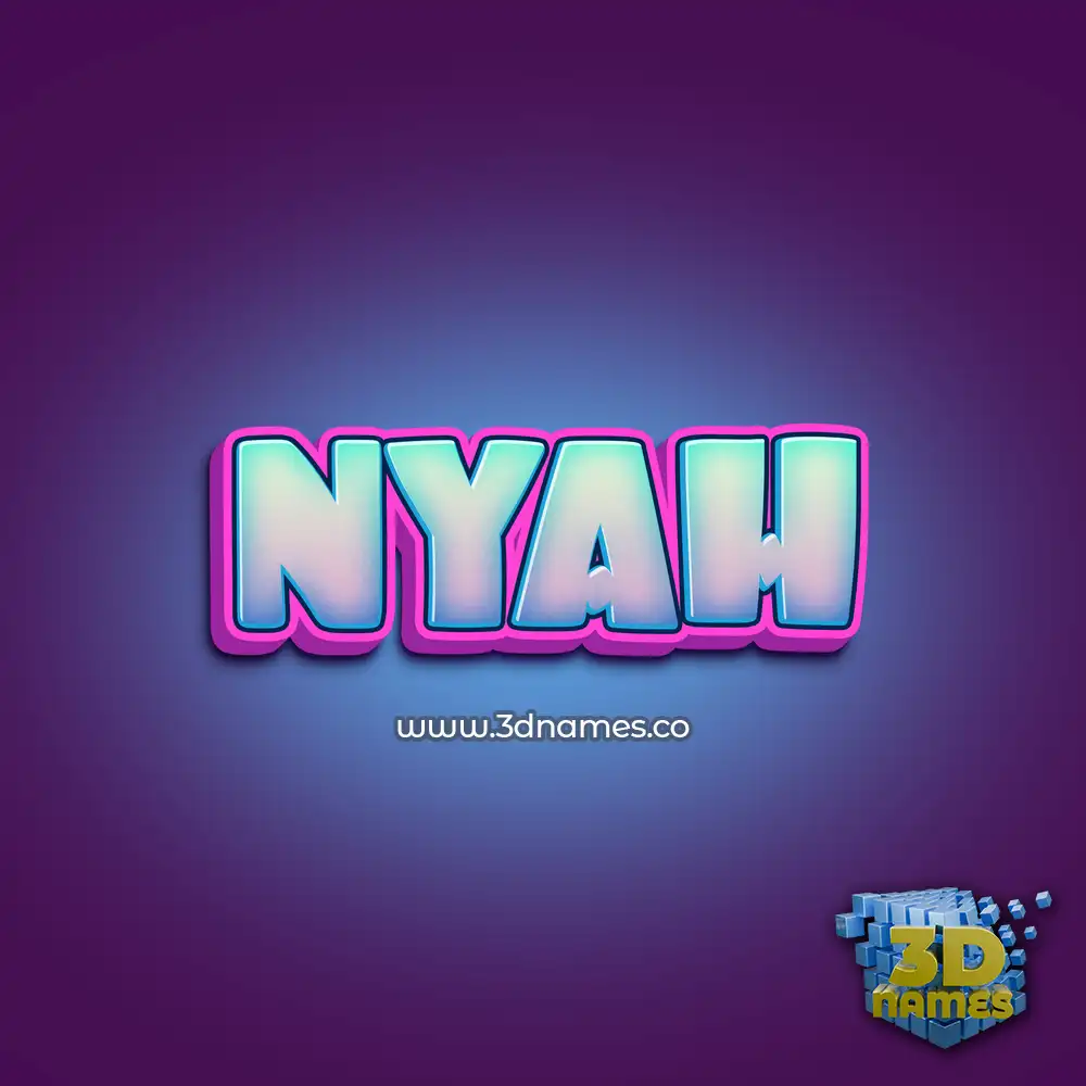 nyah in Phat Purple style - 3D name wallpaper