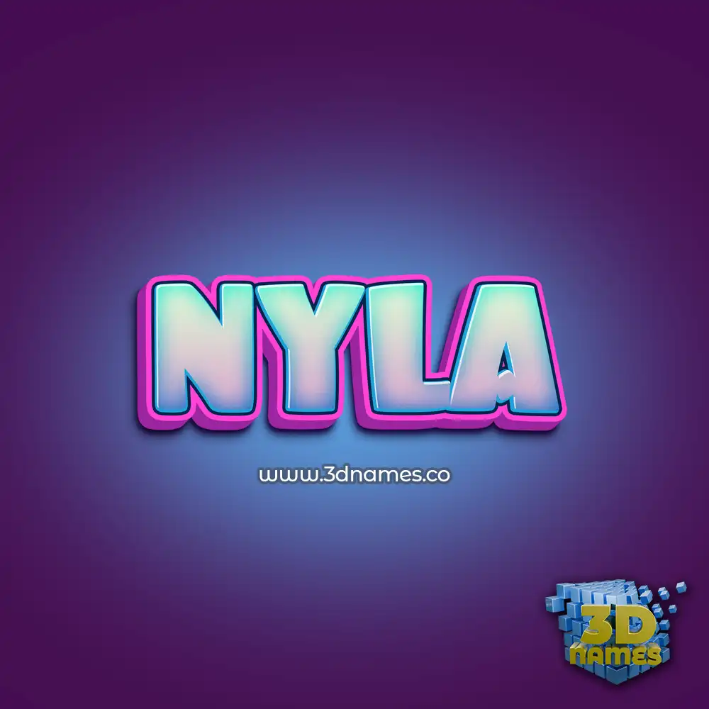 nyla in Phat Purple style - 3D name wallpaper