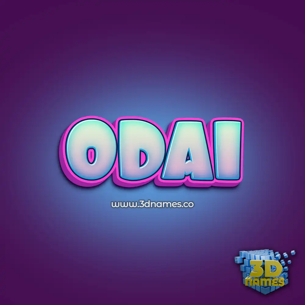 odai in Phat Purple style - 3D name wallpaper
