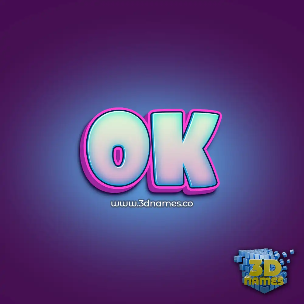ok in Phat Purple style - 3D name wallpaper