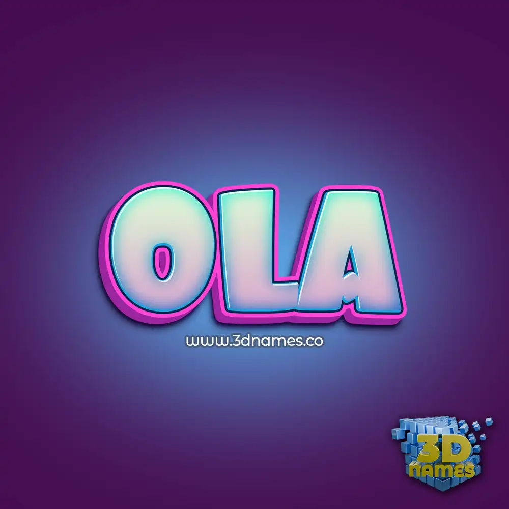 ola in Phat Purple style - 3D name wallpaper