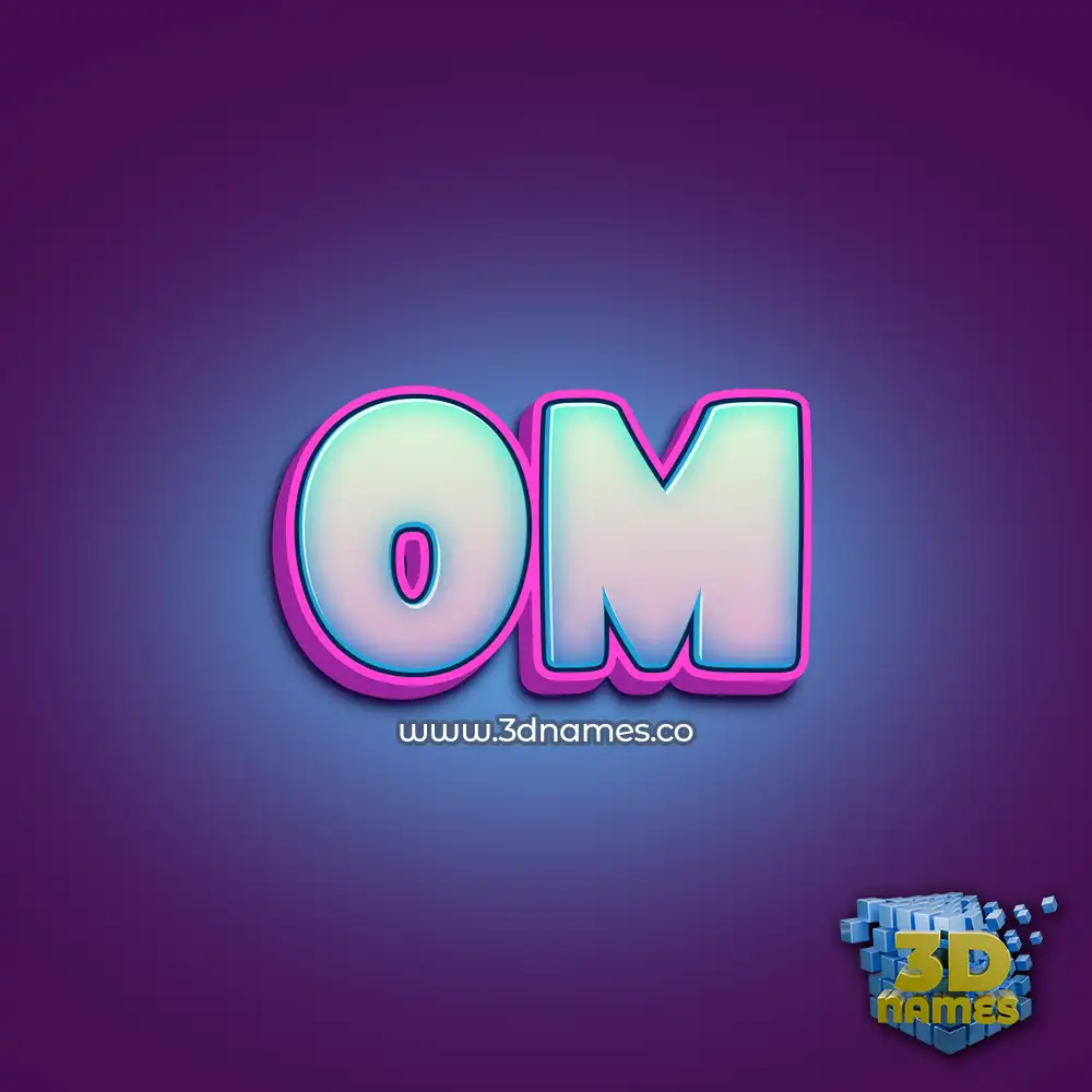 om in Phat Purple style - 3D name wallpaper