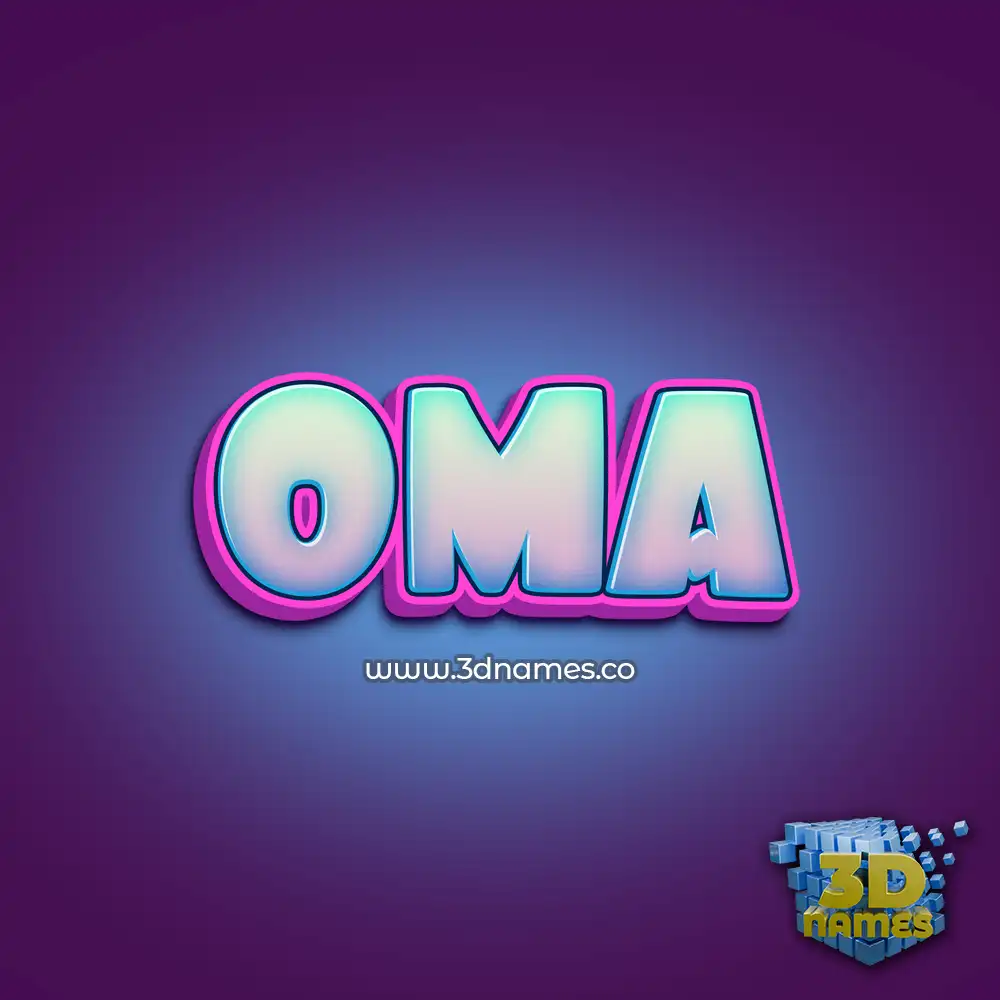 oma in Phat Purple style - 3D name wallpaper