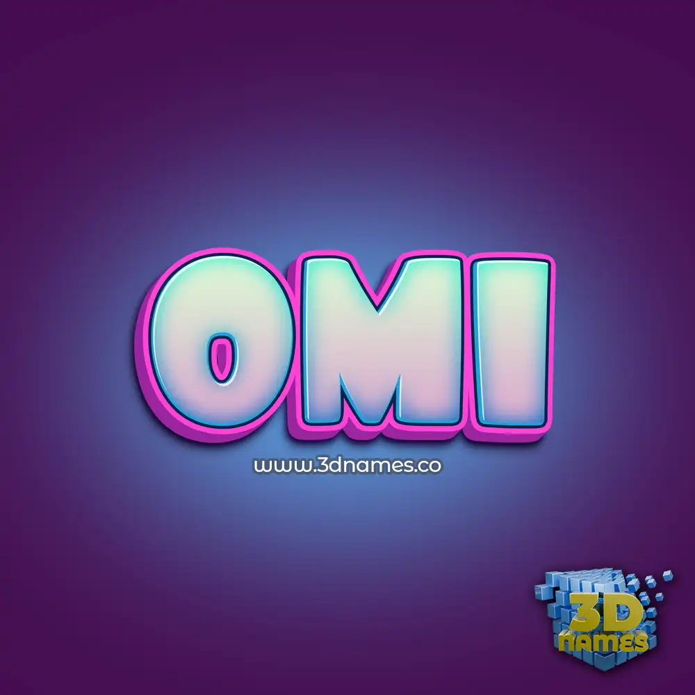 omi in Phat Purple style - 3D name wallpaper