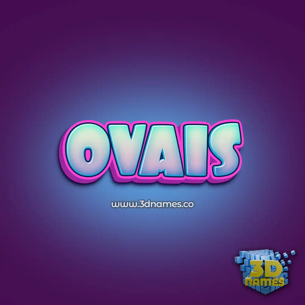 ovais in Phat Purple style - 3D name wallpaper