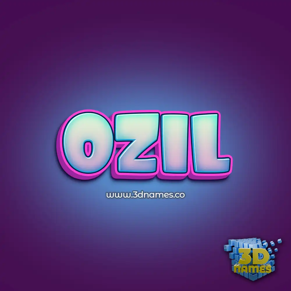 ozil in Phat Purple style - 3D name wallpaper