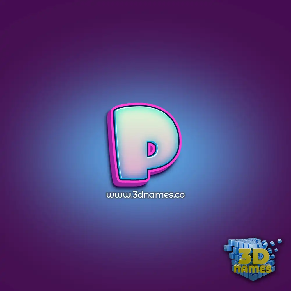 p in Phat Purple style - 3D name wallpaper