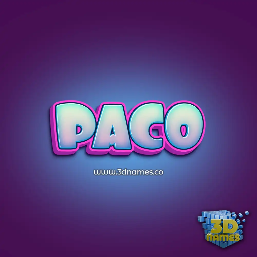 paco in Phat Purple style - 3D name wallpaper