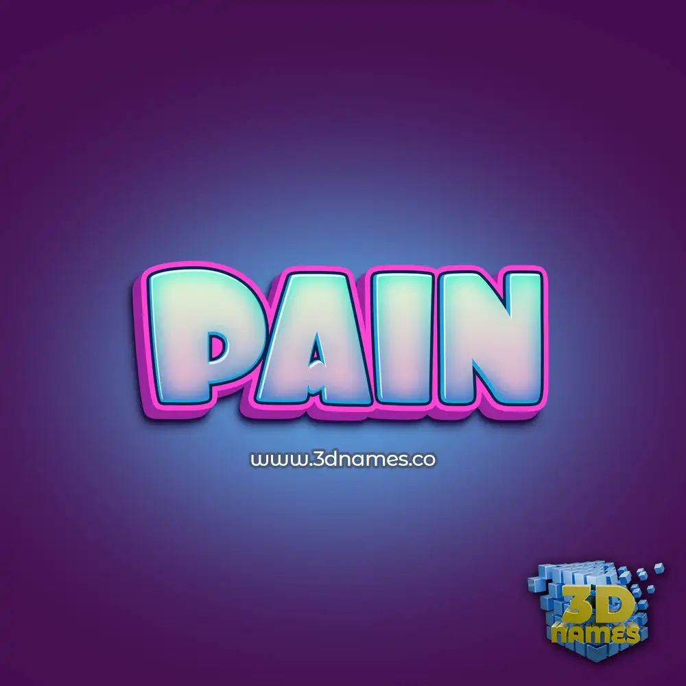 pain in Phat Purple style - 3D name wallpaper