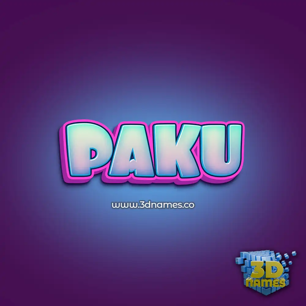 paku in Phat Purple style - 3D name wallpaper