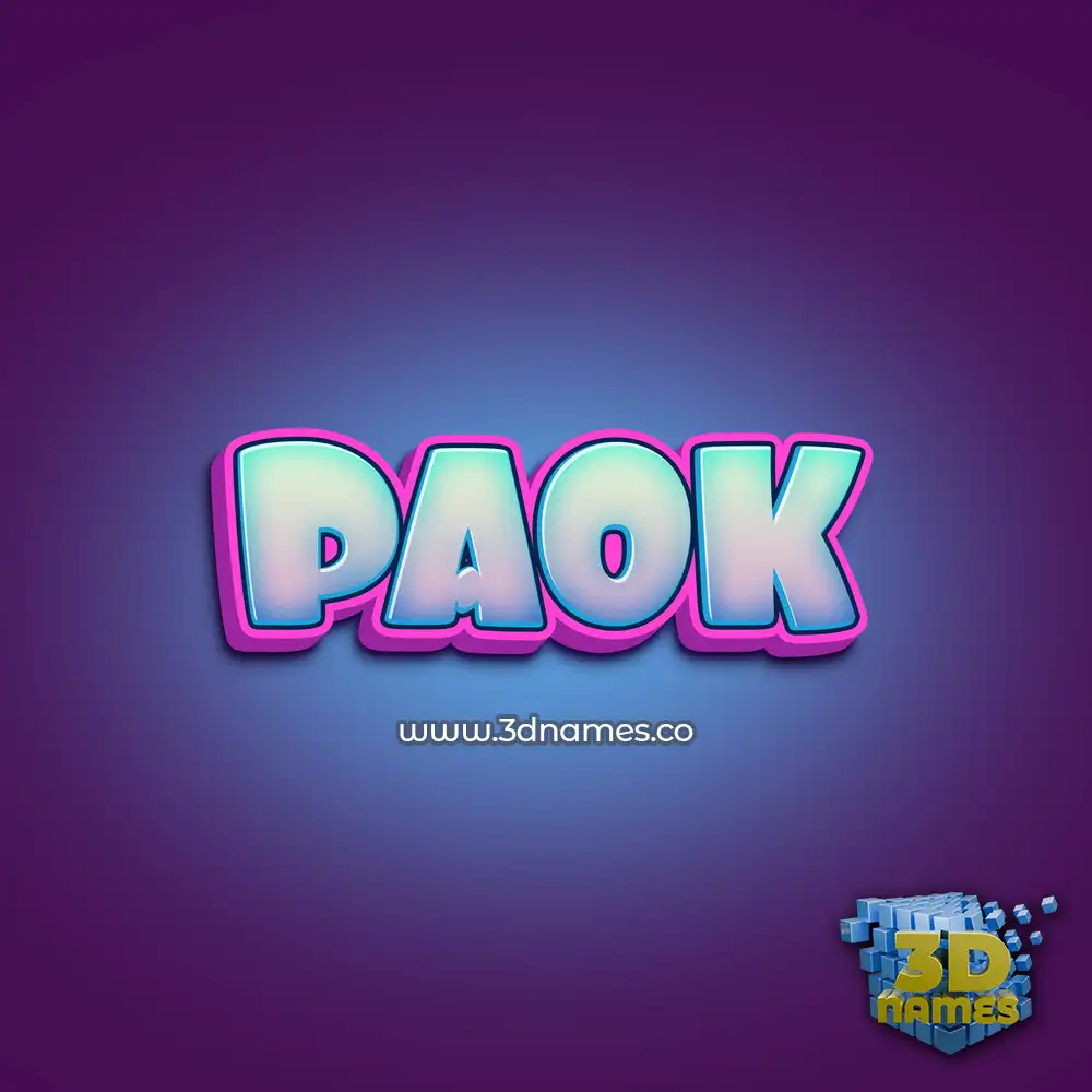 paok in Phat Purple style - 3D name wallpaper