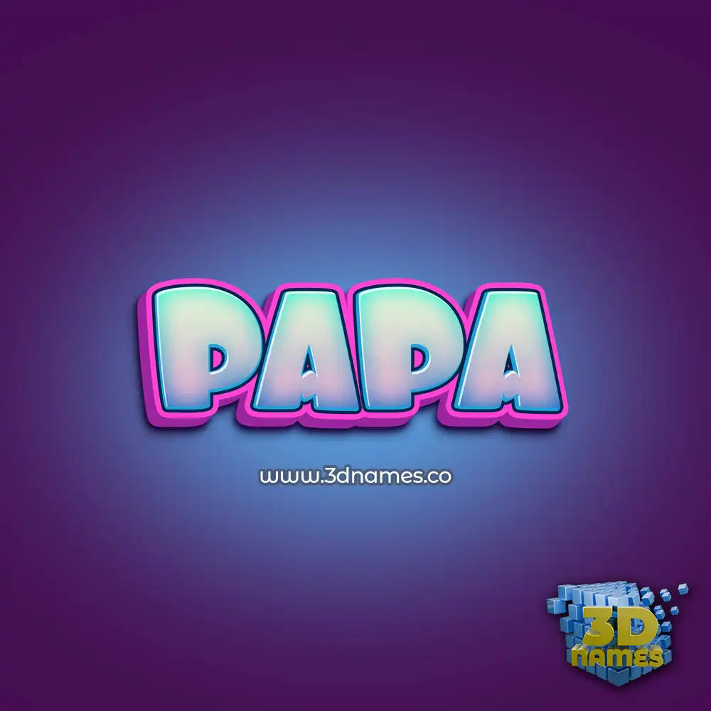 papa in Phat Purple style - 3D name wallpaper
