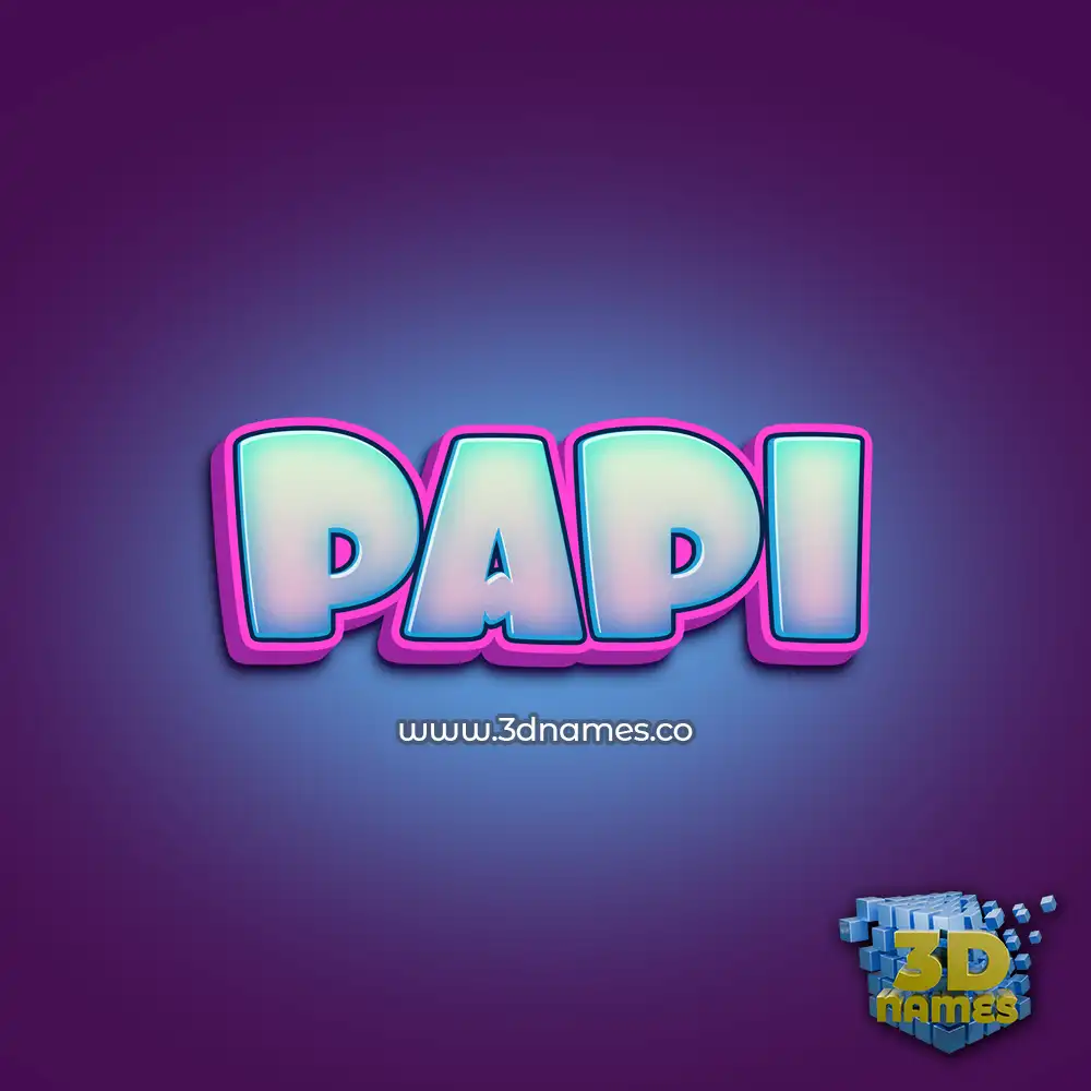 papi in Phat Purple style - 3D name wallpaper