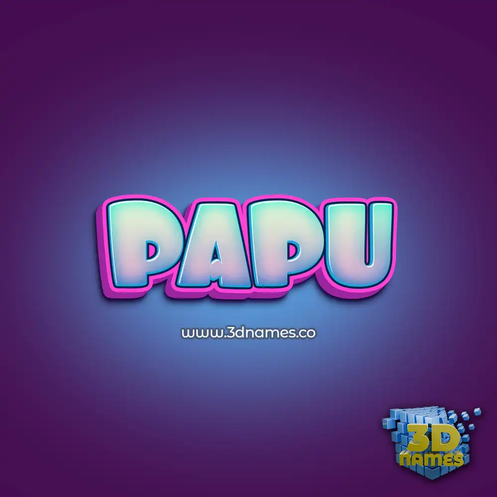 papu in Phat Purple style - 3D name wallpaper