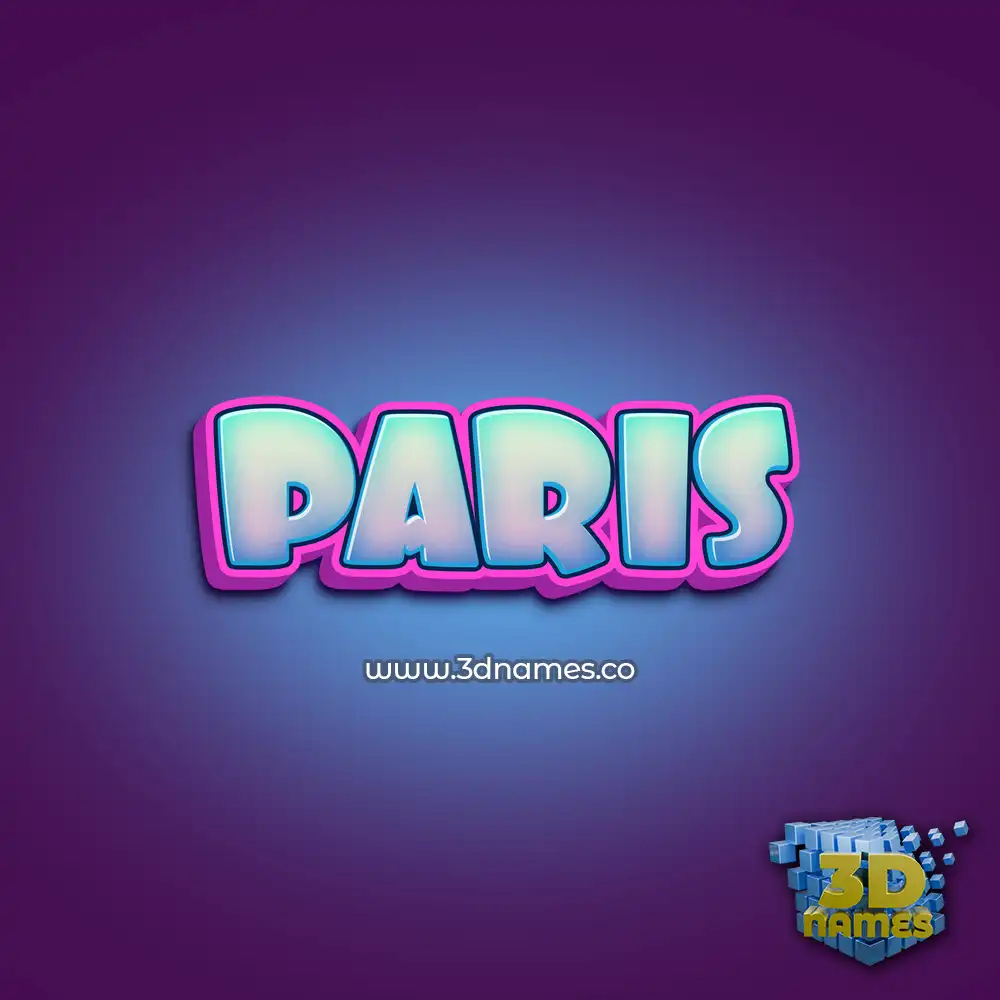 paris in Phat Purple style - 3D name wallpaper