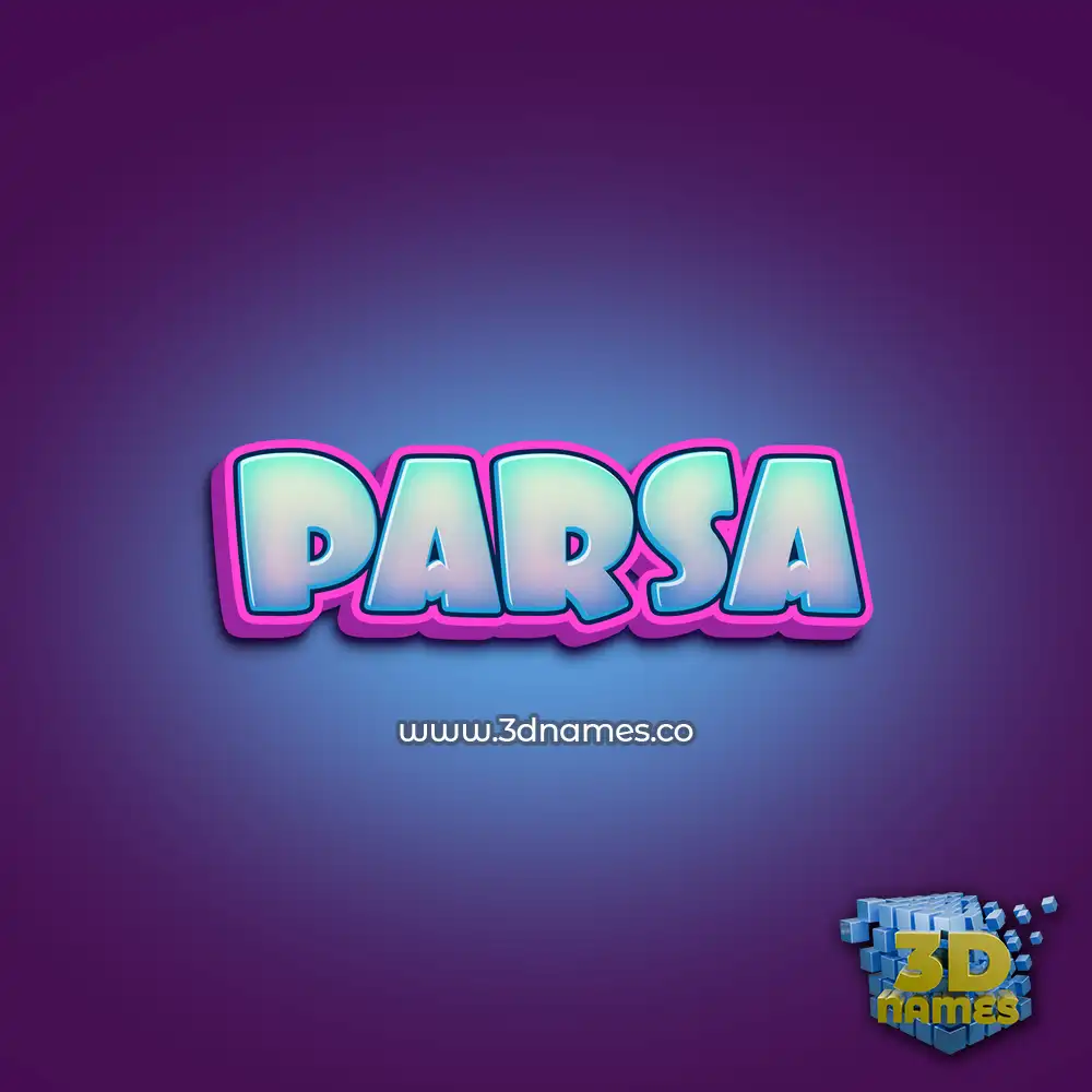 parsa in Phat Purple style - 3D name wallpaper
