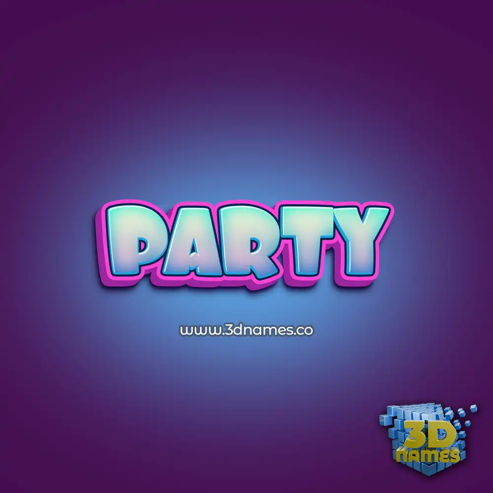 party in Phat Purple style - 3D name wallpaper