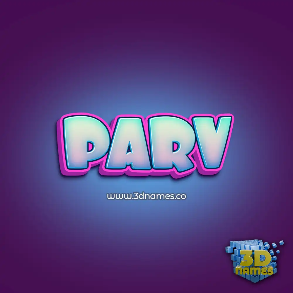 parv in Phat Purple style - 3D name wallpaper