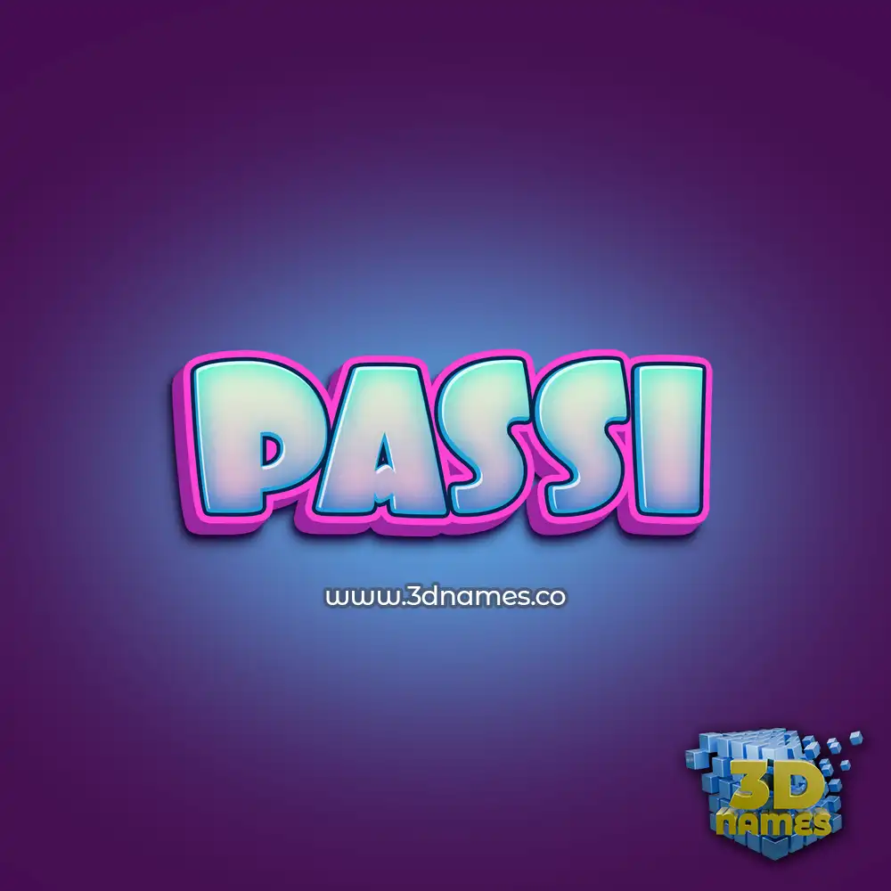 passi in Phat Purple style - 3D name wallpaper