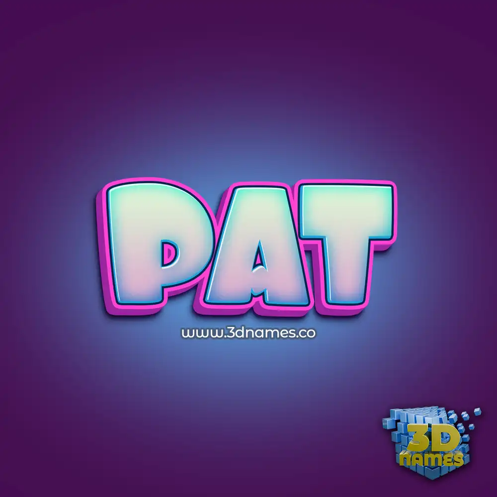 pat in Phat Purple style - 3D name wallpaper