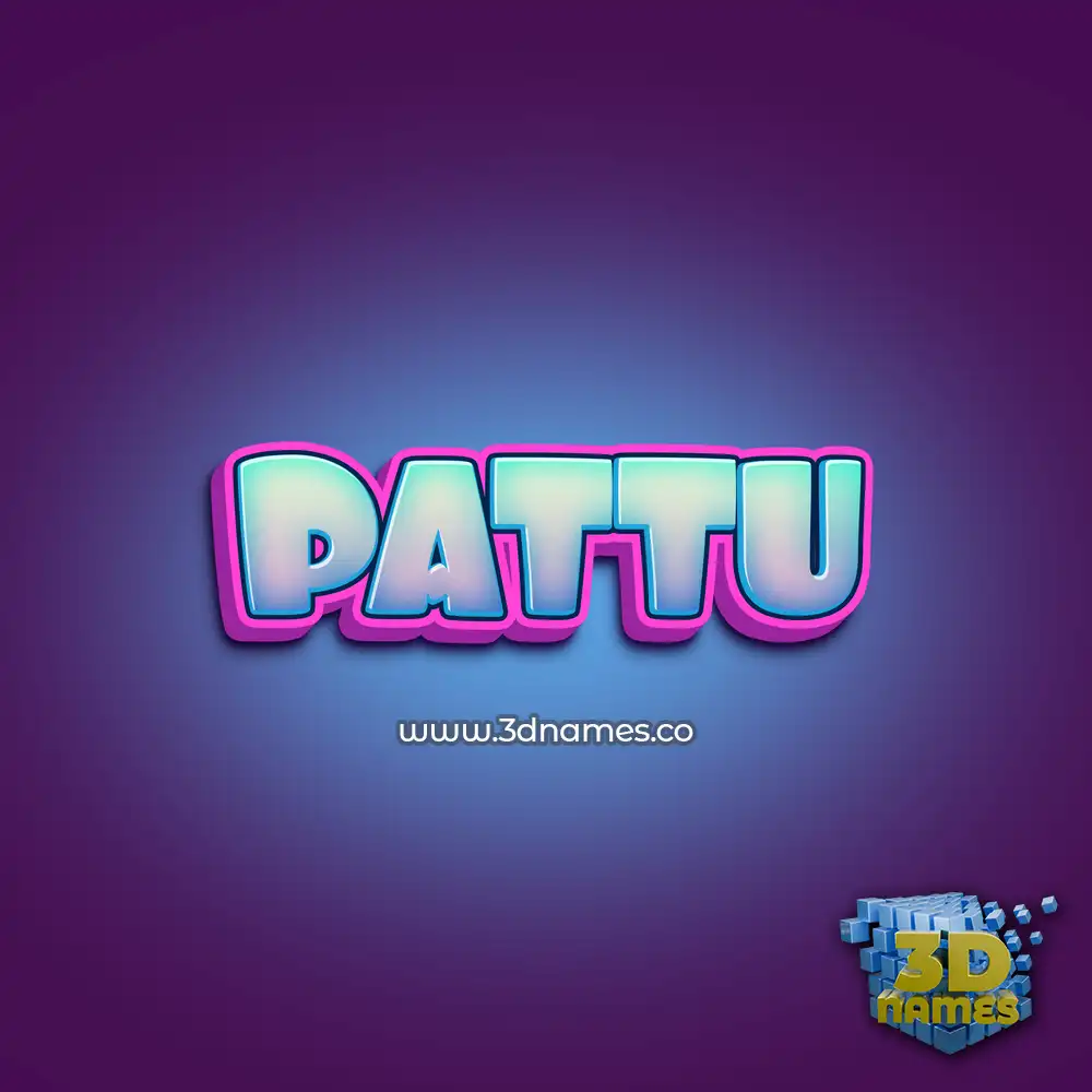 pattu in Phat Purple style - 3D name wallpaper