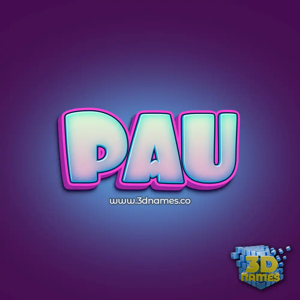 pau in Phat Purple style - 3D name wallpaper