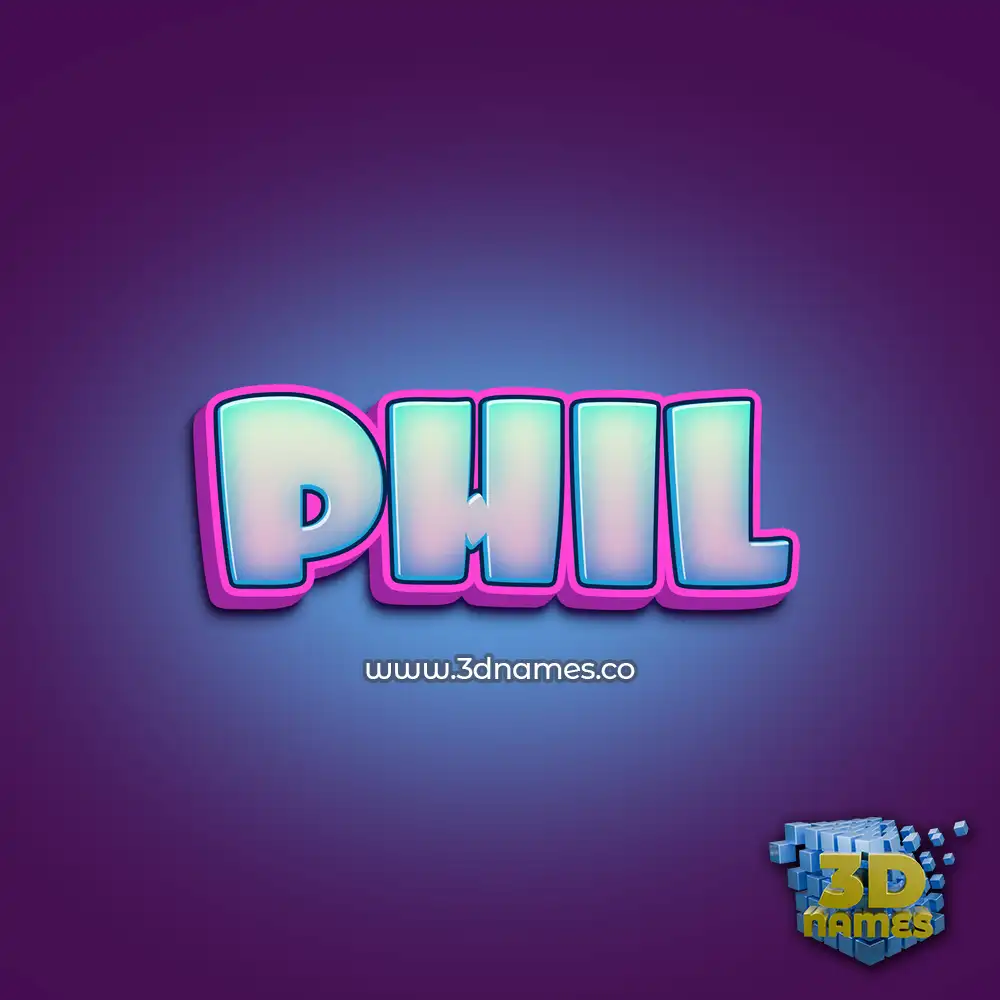 phil in Phat Purple style - 3D name wallpaper