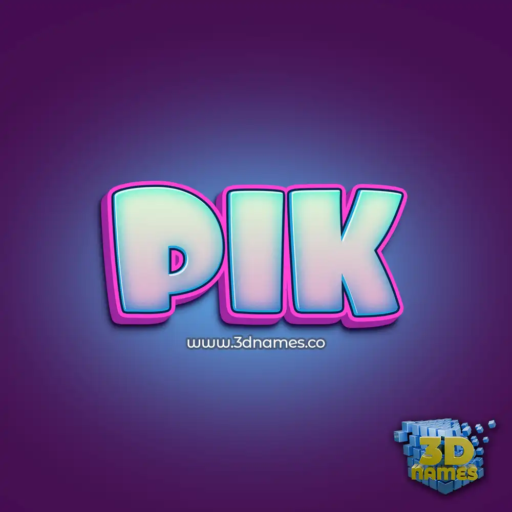 pik in Phat Purple style - 3D name wallpaper