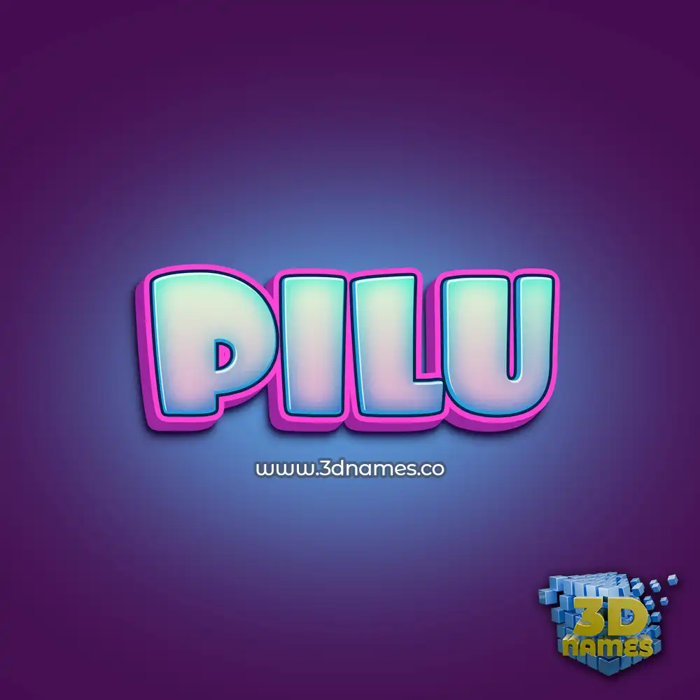 pilu in Phat Purple style - 3D name wallpaper