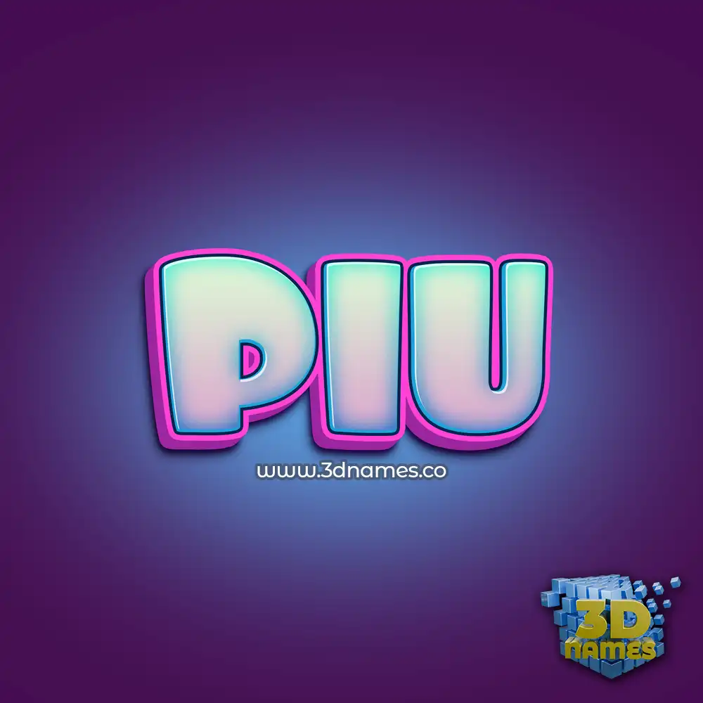 piu in Phat Purple style - 3D name wallpaper