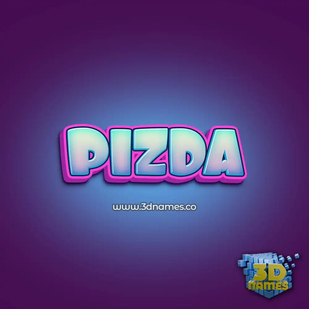pizda in Phat Purple style - 3D name wallpaper