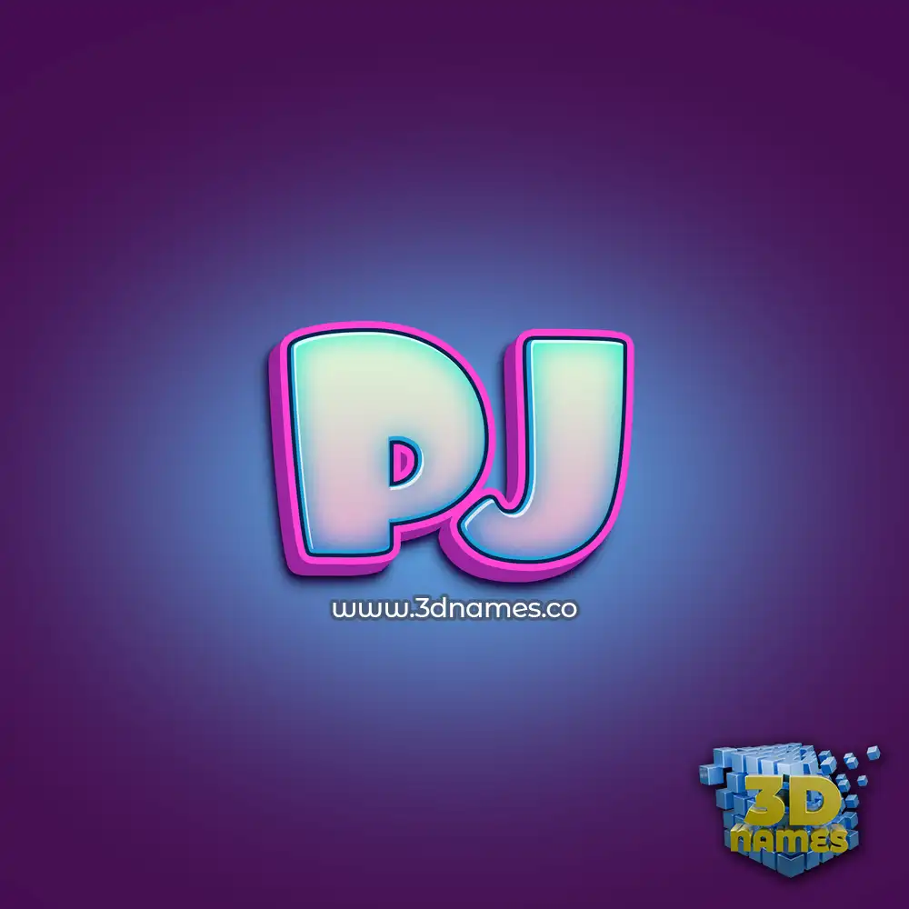 pj in Phat Purple style - 3D name wallpaper