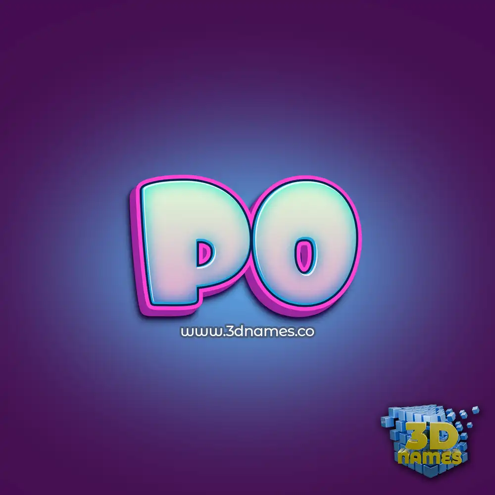 po in Phat Purple style - 3D name wallpaper