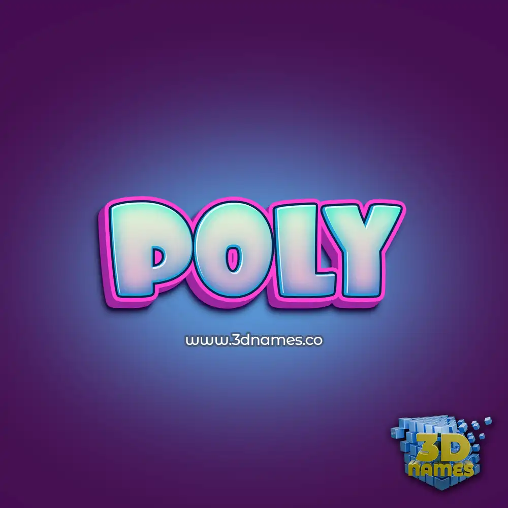 poly in Phat Purple style - 3D name wallpaper
